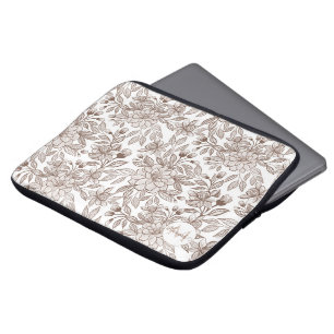 Housse Pour Ordinateur Portable Belle Mocha Mousse Vintage Floral