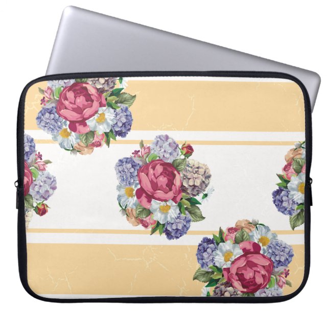 Housse Pour Ordinateur Portable Belle motif sans couture fleurie avec hydrangea p (Devant)