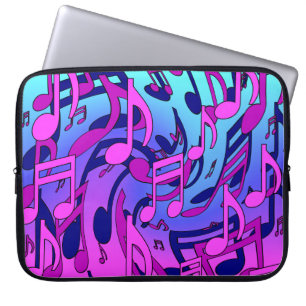Housse Pour Ordinateur Portable Belle musique Notes musicales Animation d'Artsy