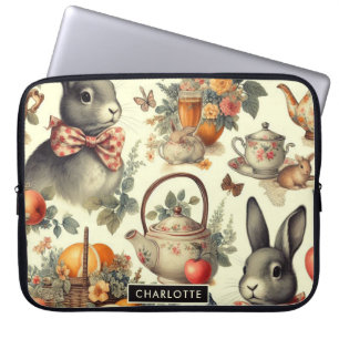 Housse Pour Ordinateur Portable Belle peinture Vintage de lapin