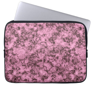 Housse Pour Ordinateur Portable Belle veine rose marbre clair foncé