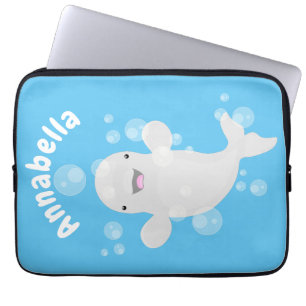 Housse Pour Ordinateur Portable Béluga mignon bulles dessin de dessin animé