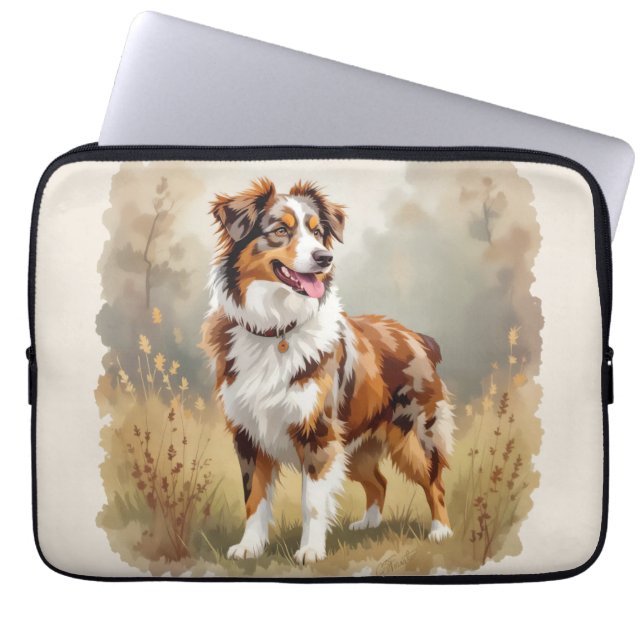Housse Pour Ordinateur Portable Berger Australien Red Merle Aussie (Devant)