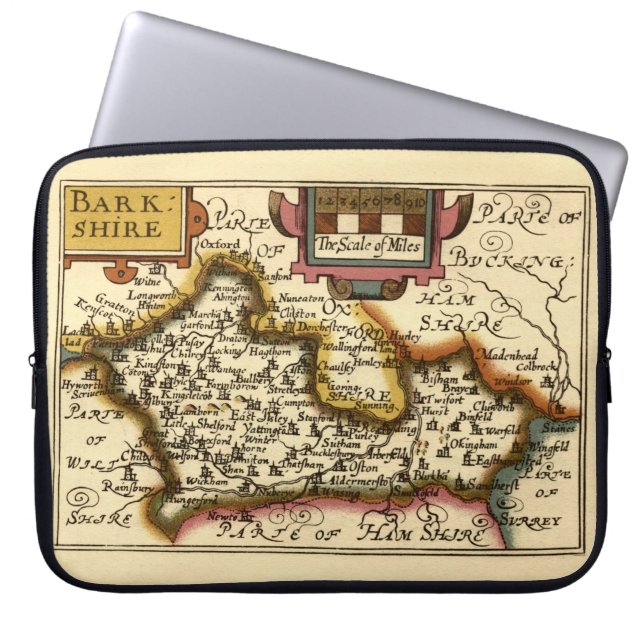 Housse Pour Ordinateur Portable Berkshire Barkshire Comté Angleterre Carte Antiqua (Devant)