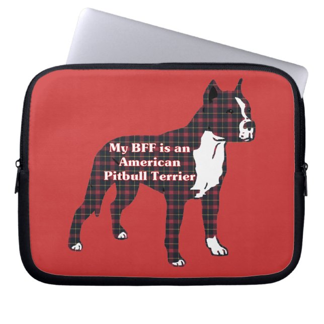Housse Pour Ordinateur Portable BFF American Pitbull Terrier (Devant)