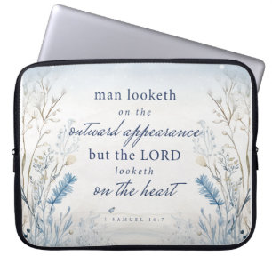 Housse Pour Ordinateur Portable Bible Verse 1 Samuel 16:7 Aquarelle