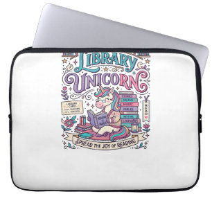 Housse Pour Ordinateur Portable Bibliothèque de licorne Licorne Coloré POD Artwork