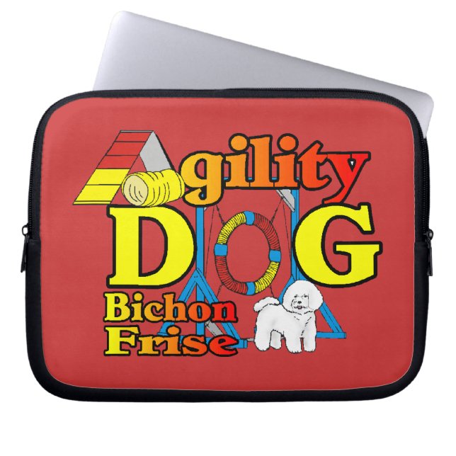 Housse Pour Ordinateur Portable Bichon Frise Agilité (Devant)