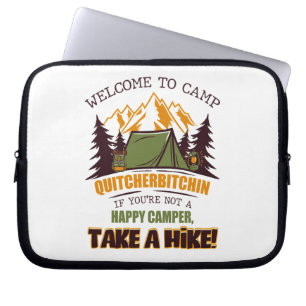 Housse Pour Ordinateur Portable Bienvenue Au Camp Quitcherbitchin Happy Camper