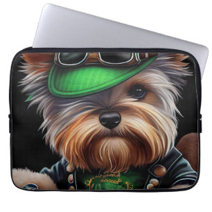 Housse Pour Ordinateur Portable Biewer Terrier Chien Conduite Vélo St. Patrick's D