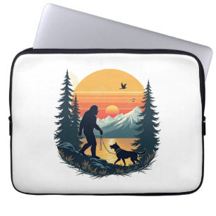 Housse Pour Ordinateur Portable Bigfoot Vintage Marche Chien Montagne Coucher de s