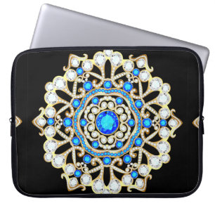 Housse Pour Ordinateur Portable Bijoux Mandala broche, élément design. Tribal