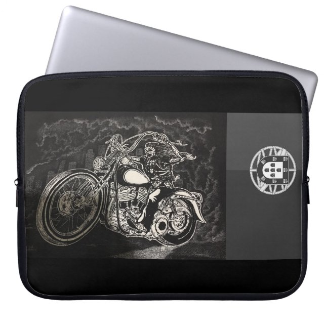 Housse Pour Ordinateur Portable Biker art portugais (Devant)
