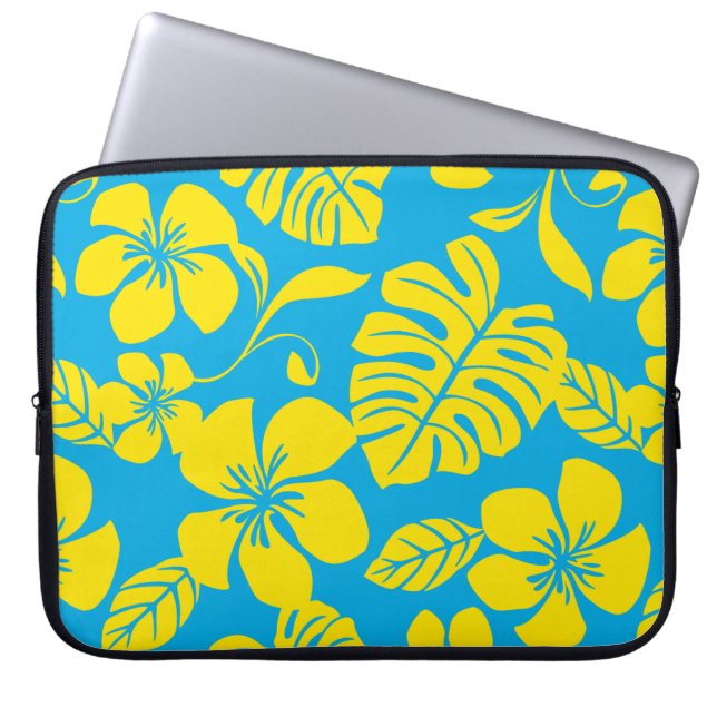 HOUSSE POUR ORDINATEUR PORTABLE BIKINI ROSE (BLEU/JAUNE) (Devant)