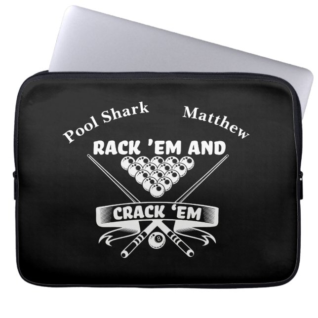 Housse Pour Ordinateur Portable Billard Motto Avec Cues & Balls (Devant)