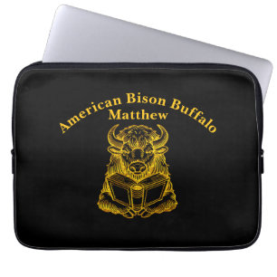 Housse Pour Ordinateur Portable Bison Lire un livre avec une expression curieuse