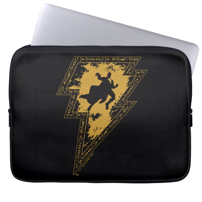 Housse Pour Ordinateur Portable Black Adam Distressed Lightning Bolt Graphic (Devant)