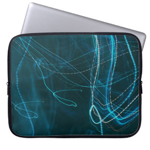 Housse Pour Ordinateur Portable Black and blue abstract painting