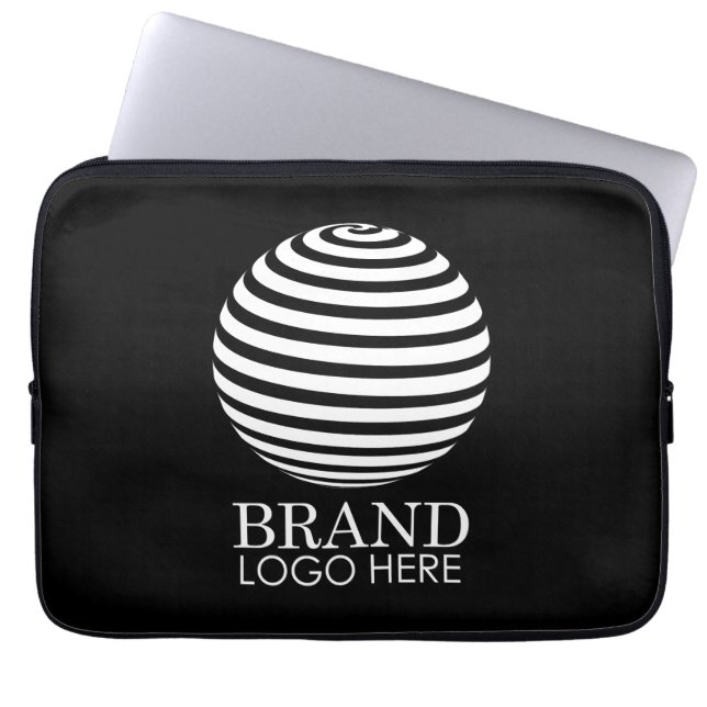 Housse Pour Ordinateur Portable Black Custom Business Logo Entreprise Entreprise (Devant)