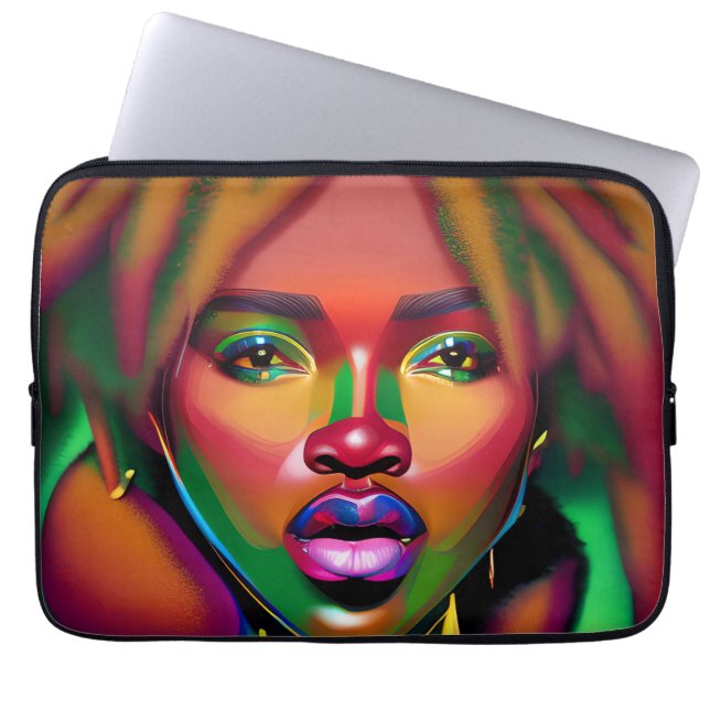 Housse Pour Ordinateur Portable Black Girl Magic Melanin Poppin Junetdix Queen (Devant)