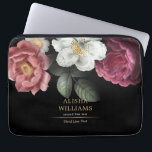 Housse Pour Ordinateur Portable Black Gold Luxury floral personnalisé<br><div class="desc">Luxe Personnalisé Floral Black Gold design. Les produits correspondants se trouvent dans la collection Luxury Business Floral.</div>