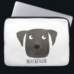 Housse Pour Ordinateur Portable Black Labrador Retriever Chien Nom<br><div class="desc">Un drôle Black Labrador Retriever chien pour vous faire sourire. Modifiez ou supprimez le nom à customiser. Art original de Nic Squirrell.</div>