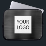 Housse Pour Ordinateur Portable Black Metallic - Logo Personnalisé Promotionnel<br><div class="desc">Moderne Black Faux Metallic Inoxydable Élégant Votre Logo Personnalisé Promotionnel Portable Bag ou Sleeve Promotional (promo) Coque publicitaire. Ce coque informatique professionnel de classe peut être customisé pour inclure votre entreprise ou logo d'entreprise.</div>