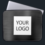 Housse Pour Ordinateur Portable Black Metallic - Logo Personnalisé Promotionnel<br><div class="desc">Moderne Black Faux Metallic Inoxydable Élégant Votre Logo Personnalisé Promotionnel Portable Bag ou Sleeve Promotional (promo) Coque publicitaire. Ce coque informatique professionnel de classe peut être customisé pour inclure votre entreprise ou logo d'entreprise.</div>