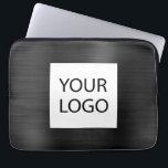 Housse Pour Ordinateur Portable Black Metallic - Logo Personnalisé Promotionnel<br><div class="desc">Moderne Black Faux Metallic Inoxydable Élégant Votre Logo Personnalisé Promotionnel Portable Bag ou Sleeve Promotional (promo) Coque publicitaire. Ce coque informatique professionnel de classe peut être customisé pour inclure votre entreprise ou logo d'entreprise.</div>