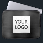 Housse Pour Ordinateur Portable Black Metallic - Logo Personnalisé Promotionnel<br><div class="desc">Moderne Black Faux Metallic Inoxydable Élégant Votre Logo Personnalisé Promotionnel Portable Bag ou Sleeve Promotional (promo) Coque publicitaire. Ce coque informatique professionnel de classe peut être customisé pour inclure votre entreprise ou logo d'entreprise.</div>