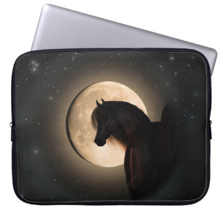 Housse Pour Ordinateur Portable Black Moon Shine Horse Laptop Sleeve