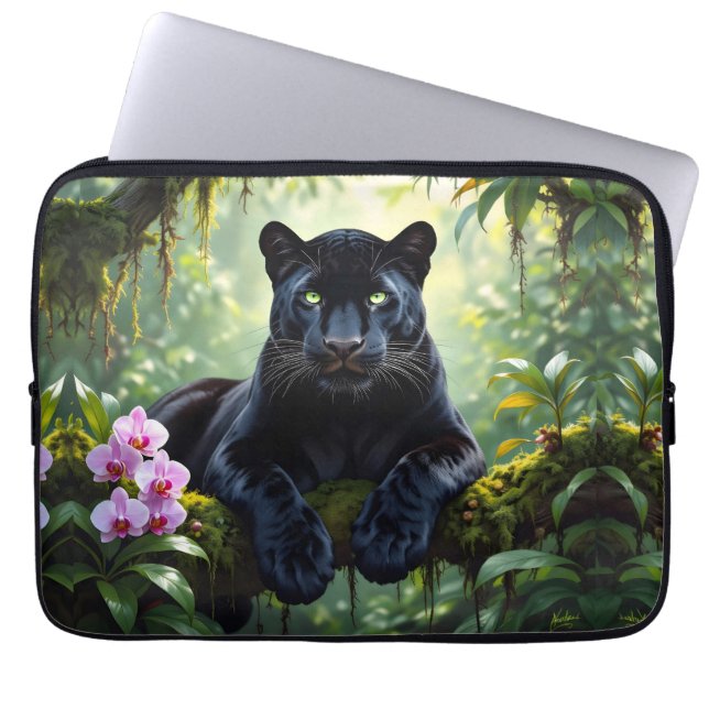 Housse Pour Ordinateur Portable Black Panther in the Jungle (Devant)