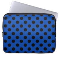 Black polka dots on royal blue