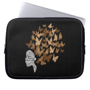 Housse Pour Ordinateur Portable Black Woman Afro Butterfly Black History Month
