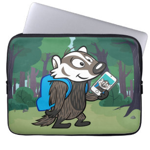 Housse Pour Ordinateur Portable Blaireau Selfie de boomer du raton laveur de