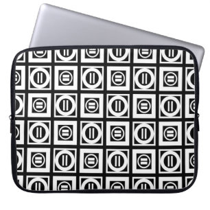 Housse Pour Ordinateur Portable Blanc sur le Motif de signalisation géométrique no