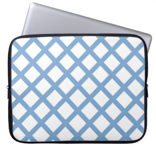 Housse Pour Ordinateur Portable Bleu Blanc Arlequin Diamond Motif