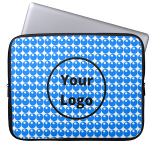 Housse Pour Ordinateur Portable Bleu cercle motif sur blanc