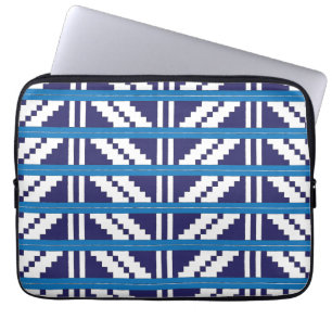 Housse Pour Ordinateur Portable Bleu et blanc letton Letton Ethnic Folk art