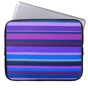 Housse Pour Ordinateur Portable Bleu et violet bandes horizontales
