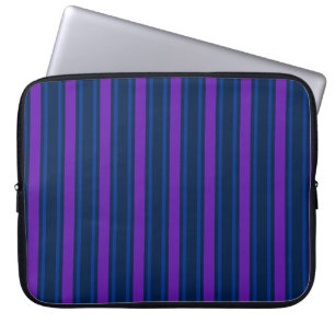Housse Pour Ordinateur Portable Bleu et violet bonbons rayés