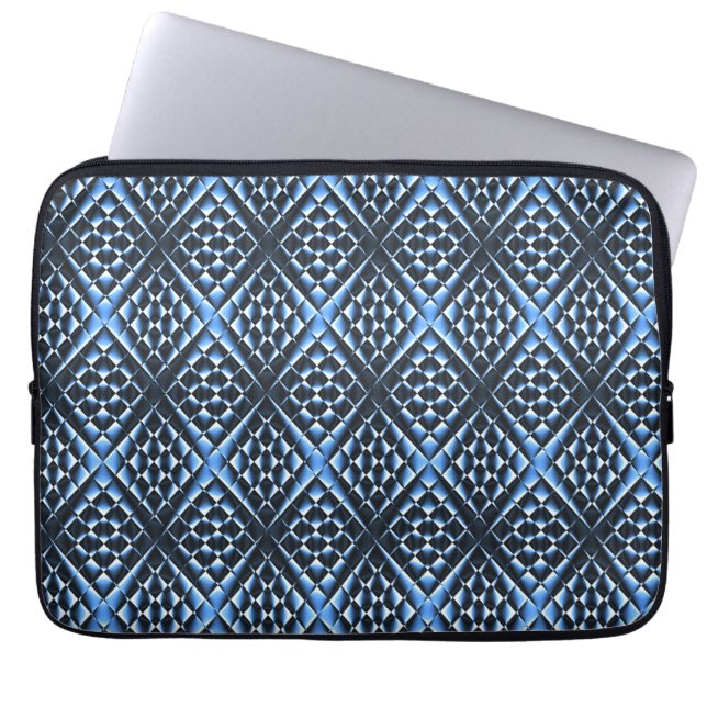 Housse Pour Ordinateur Portable Bleu géométrique... (Devant)