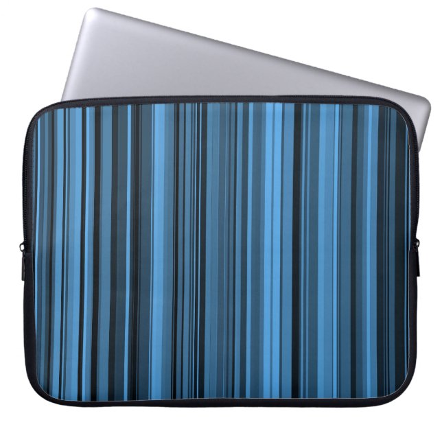 Housse Pour Ordinateur Portable Bleu - Grandes noires (Devant)