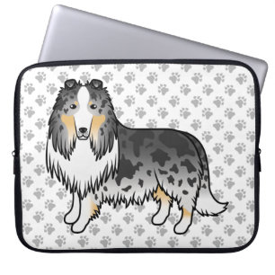 Housse Pour Ordinateur Portable Bleu Merle Rough Collie Cute Cartoon Chien & Patro