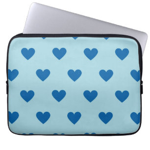 Housse Pour Ordinateur Portable Bleu mignon simple Motif de coeur