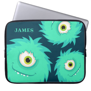 Housse Pour Ordinateur Portable Bleu Monstre Fuzzy