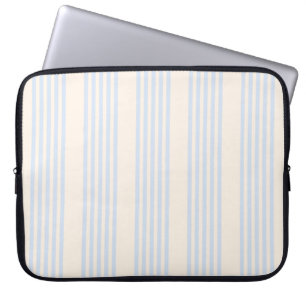 Housse Pour Ordinateur Portable Bleu pâle et beige cinq rayures motif