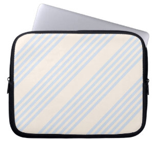 Housse Pour Ordinateur Portable Bleu pâle et beige cinq rayures motif