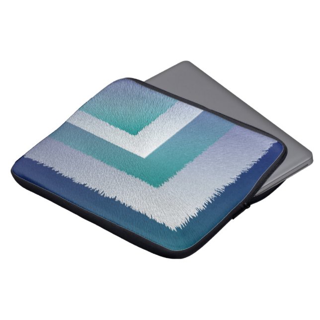 Housse Pour Ordinateur Portable bleu turquoise gris ex pastel (Devant haut)
