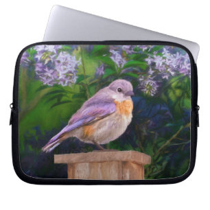 Housse Pour Ordinateur Portable Bleuet de l'Est en neige - Photo originale